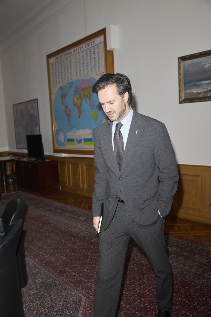 Heorhii Tykhyi in the MFA building. Photo: Joshua Olley/UNITED24 Media.