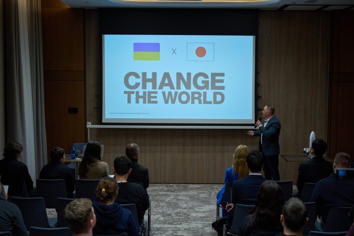 Amazing Drones CEO Maksym Klymenko speaks during a press conference in Kyiv. (Source: Mykyta Shandyba, UNITED24 Media)