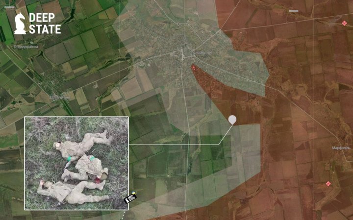 A map marks the location south of Huliaipole in Ukraine’s Zaporizhzhia region where, Russian forces executed three unarmed Ukrainian soldiers on December 20, 2025. (Source: DeepState) A map marks the location south of Huliaipole in Ukraine’s Zaporizhzhia region where, Russian forces executed three unarmed Ukrainian soldiers on December 20, 2025. (Source: DeepState)