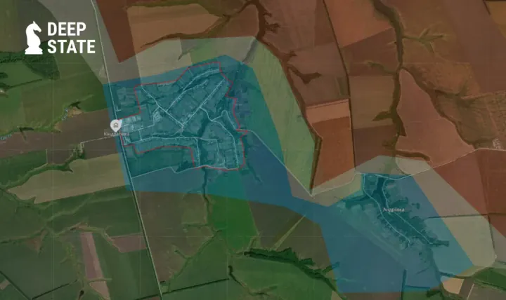 Map showing the village of Kindrativka and surrounding areas. (Source: DeepState)
