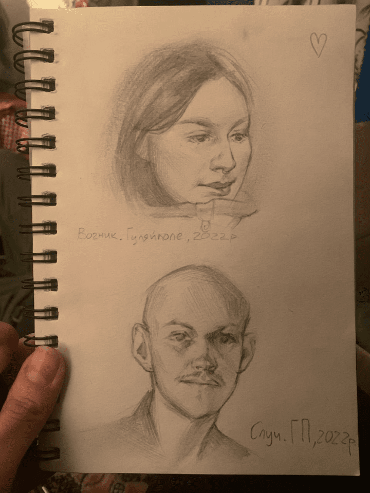 Eva's sketches. (Source: Personal archive) Eva's sketches. (Source: Personal archive)
