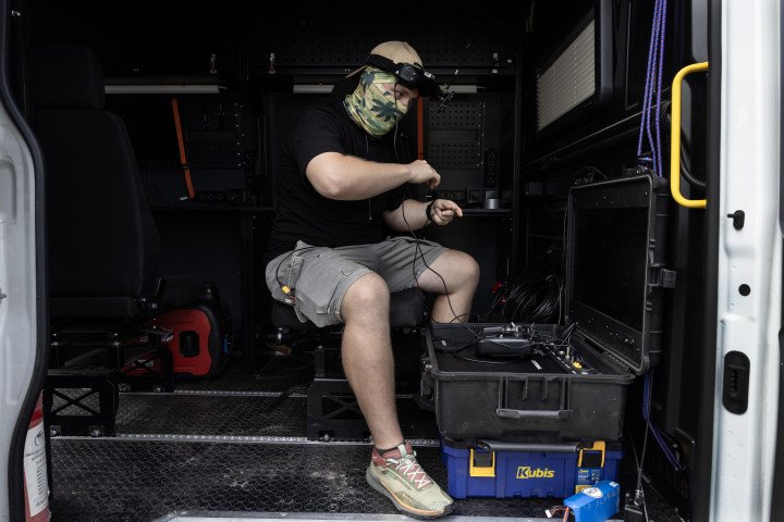 A drone pilot sets up the P1-SUN Long Interceptor Drone during a live demonstration in Central Ukraine on July 7, 2026. Equipped with an AI module for autonomous target tracking, the new system extends strike ranges up to 33 kilometers to hunt Shahed-type UAVs. (Photo by Paula Bronstein/Getty Images) A drone pilot sets up the P1-SUN Long Interceptor Drone during a live demonstration in Central Ukraine on July 7, 2026. Equipped with an AI module for autonomous target tracking, the new system extends strike ranges up to 33 kilometers to hunt Shahed-type UAVs. (Photo by Paula Bronstein/Getty Images)