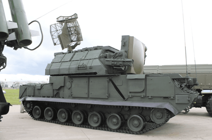 A Russian-made Tor-M1 short-range air-defense system is shown on a tracked chassis during a public display. (Photo: open source) TOR
