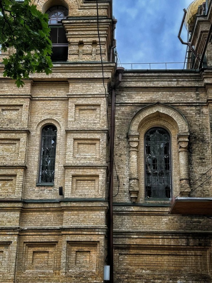 Shattered windows at the Holy Intercession Church following a Russian attack on Kyiv, September 24, 2026. (Source: Podilskyi District State Administration) Shattered windows at the Holy Intercession Church following a Russian attack on Kyiv, September 24, 2026. (Source: Podilskyi District State Administration)