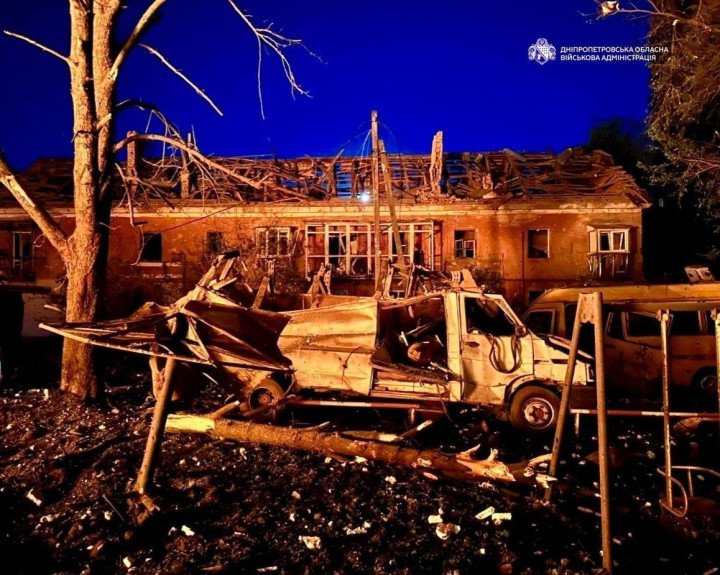 Damage to residential buildings and vehicles following a Russian overnight strike on Dnipro on June 2, 2026. (Source: Dnipropetrovsk Regional Military Administration) Damage to residential buildings and vehicles following a Russian overnight strike on Dnipro on June 2, 2026. (Source: Dnipropetrovsk Regional Military Administration)