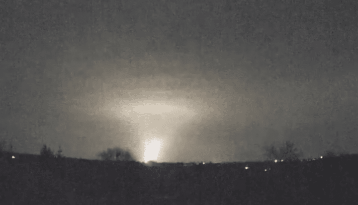 Russia’s Oreshnik missile attack against Ukraine on Jan. 9, somewhere in Lviv region. 