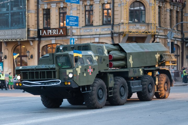 Ukraine’s Vilkha multiple-launch rocket system during the 2018 Kyiv Independence Day Parade. (Source: Wikimedia Commons) Ukraine’s Vilkha multiple-launch rocket system during the 2018 Kyiv Independence Day Parade. (Source: Wikimedia Commons)