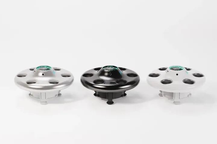 Press release photos for the Urban Bladeless Delivery Drone (via CES website) Press release photos for the Urban Bladeless Delivery Drone (via CES website)