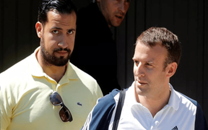 Anass Derraz (L) with Emmanuel Macron (R). (Open source) Anass Derraz (L) with Emmanuel Macron (R). (Open source)