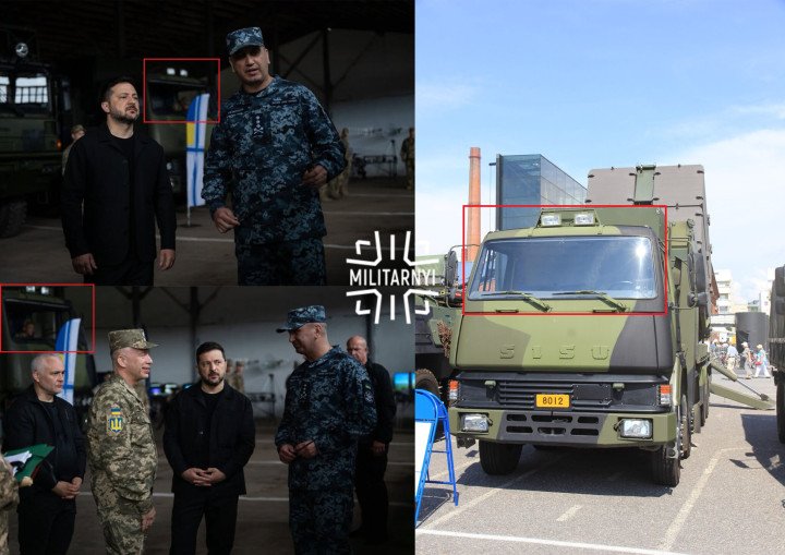 Side-by-side comparison of the RBS-15 coastal missile systems operated by the Ukrainian and Finnish navies. (Source: Militarnyi) Side-by-side comparison of the RBS-15 coastal missile systems operated by the Ukrainian and Finnish navies. (Source: Militarnyi)