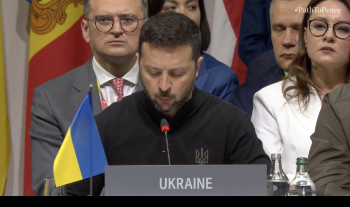 President Zelenskyy giving his opening address. (Source: FDFA) President Zelenskyy giving his opening address. (Source: FDFA)