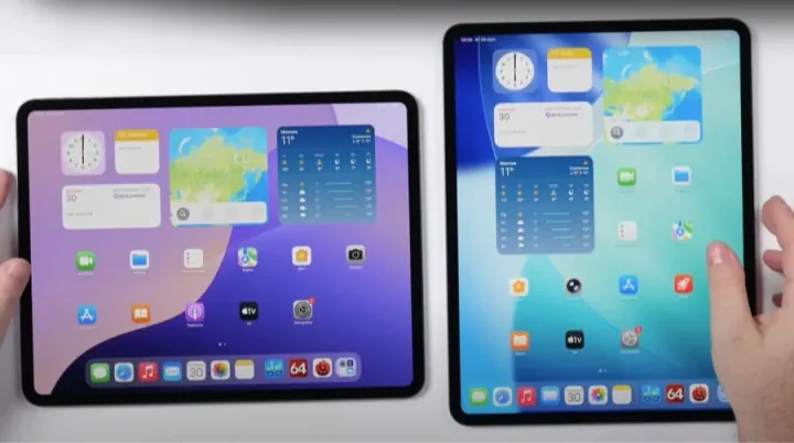 Side-by-side view of iPad Pro M4 and unreleased M5. (Source: Wylsacom)