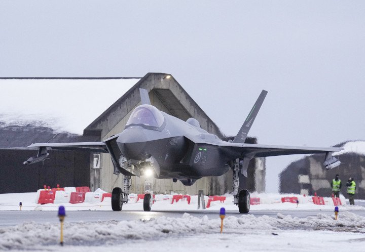 A Norwegian F-35 fighter jet at Keflavik Air Base in Iceland during NATO air policing, February 1, 2024. (Source: Getty Images) A Norwegian F-35 fighter jet at Keflavik Air Base in Iceland during NATO air policing, February 1, 2024. (Source: Getty Images)