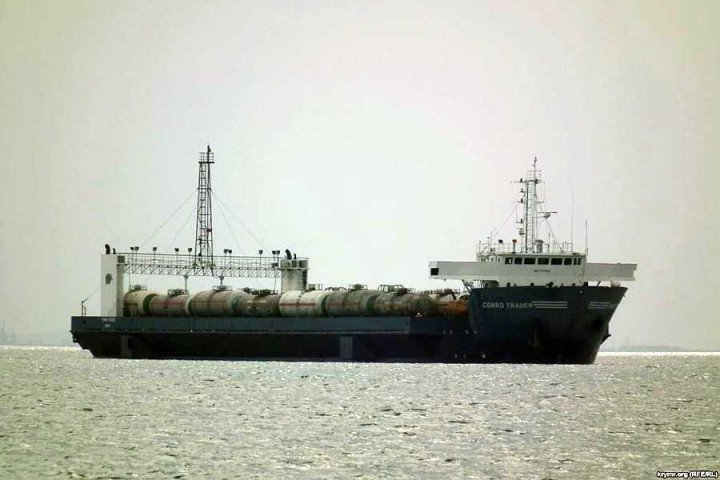 The image captures the Russian ferry 'Conro Trader' during its delivery of oil. (Source: OpenSource) The image captures the Russian ferry 'Conro Trader' during its delivery of oil. (Source: OpenSource)