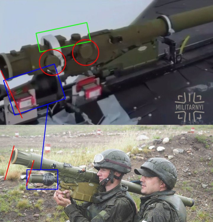 Diferencias visuales entre los tubos de lanzamiento de los MANPADS Verba e Igla. (Fuente: Militarnyi)