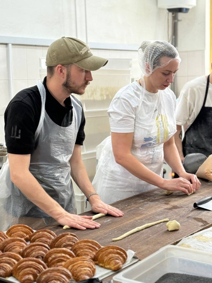 Dmytro and Olha prepare pastries. (Source: Dmytro’s personal archive)