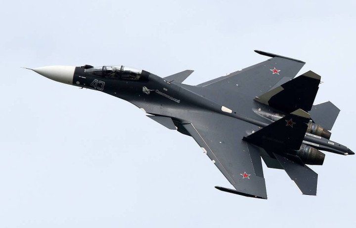 A Russian Su-30SM multirole fighter jet in flight. (Source: Russian media)