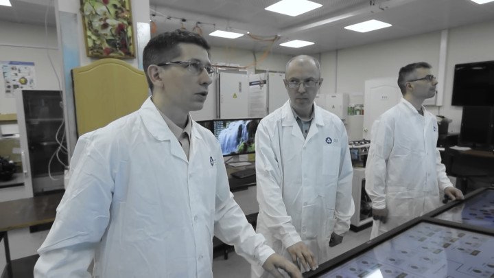 Nuclear specialists monitor systems inside a control facility prior to the occupation. (Source: UNITED24 Media/YouTube)
