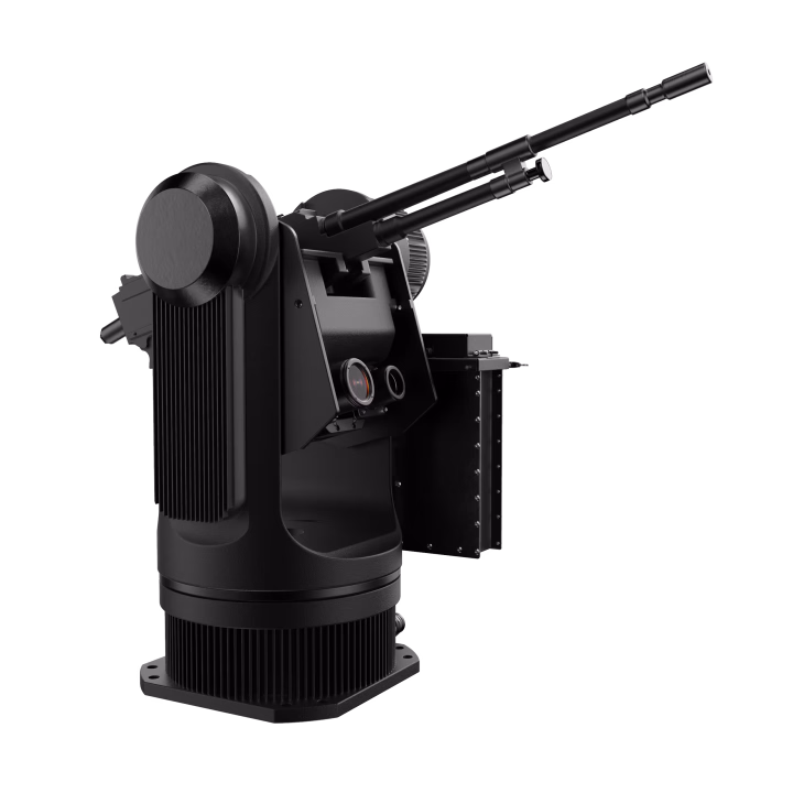 Bullfrog M240 turret system mounted with a machine gun, designed for autonomous drone interception. (Source: Allen Control Systems)