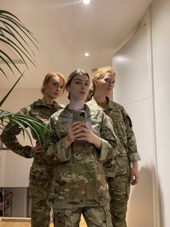Sofia, Mivina, and Rebecca—known in their unit as “The Trio.” (Source: Third Army Corps)
