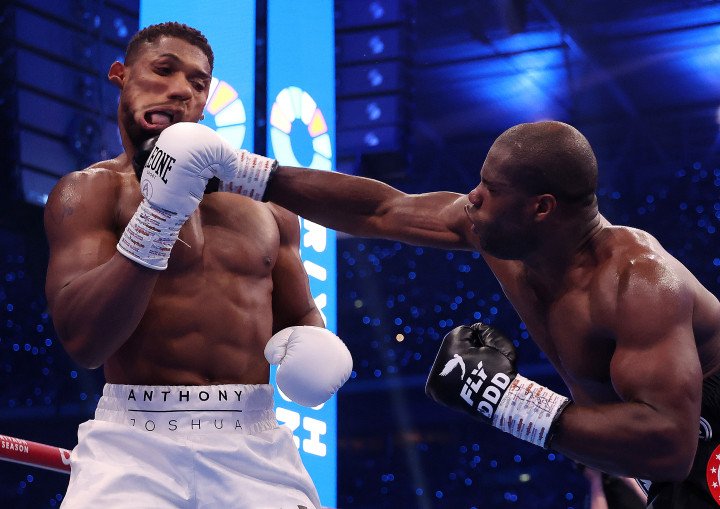 Daniel Dubois lands a punch on Anthony Joshua during their IBF heavyweight title fight at Wembley Stadium in London on September 21, 2024. (Photo: Getty Images) Daniel Dubois lands a punch on Anthony Joshua during their IBF heavyweight title fight at Wembley Stadium in London on September 21, 2024. (Photo: Getty Images)