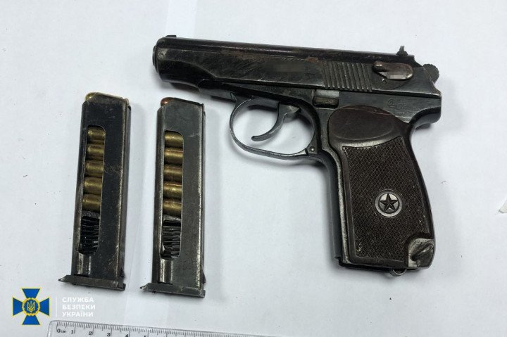A Makarov pistol and two loaded magazines recovered from a weapons cache in Kyiv. (Source: Security Service of Ukraine) A Makarov pistol and two loaded magazines recovered from a weapons cache in Kyiv. (Source: Security Service of Ukraine)