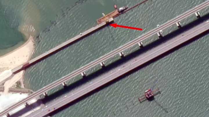 New structure under construction near the Crimean Bridge, August 2024. (Source: Satellite Images/ open source) New structure under construction near the Crimean Bridge, August 2024. (Source: Satellite Images/ open source)
