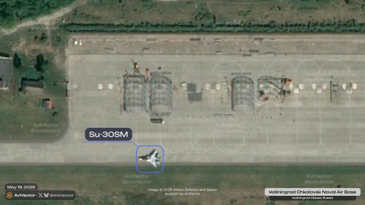 Construction of hangars at the Chkalovsk air base in Kaliningrad region in April 2026. (Source: AviVector) Construction of hangars at the Chkalovsk air base in Kaliningrad region in April 2026. (Source: AviVector)