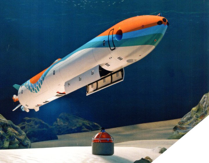 Render of the Argus‑D underwater delivery drone, designed to transport and deploy payloads on the seafloor. (Source: Defense Express)