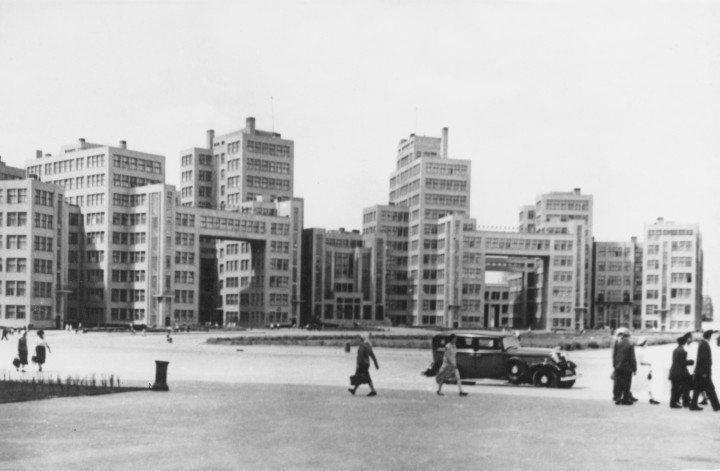 The Derzhprom building, the first Soviet skyscraper completed in 1928 is a masterpiece of constructivist architecture, in Freedom Square, Kharkiv, Ukraine. (Photo by General Photographic Agency/Hulton Archive/Getty Images) The Derzhprom building, the first Soviet skyscraper completed in 1928 is a masterpiece of constructivist architecture, in Freedom Square, Kharkiv, Ukraine. (Photo by General Photographic Agency/Hulton Archive/Getty Images)