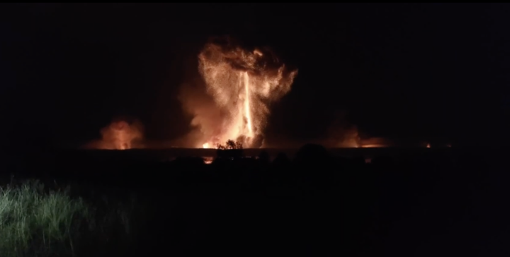 Screenshot of the fire in the Tver region of Russia. (Source: Russian Telegram channels) Screenshot of the fire in the Tver region of Russia. (Source: Russian Telegram channels)