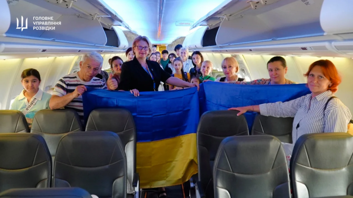 A group of 31 Ukrainian citizens evacuated from Iran stand upon arrival at a transit point during the final stage of a joint evacuation on June 24, 2025. (Source Defense Intelligence of Ukraine) A group of 31 Ukrainian citizens evacuated from Iran stand upon arrival at a transit point during the final stage of a joint evacuation on June 24, 2025. (Source Defense Intelligence of Ukraine)