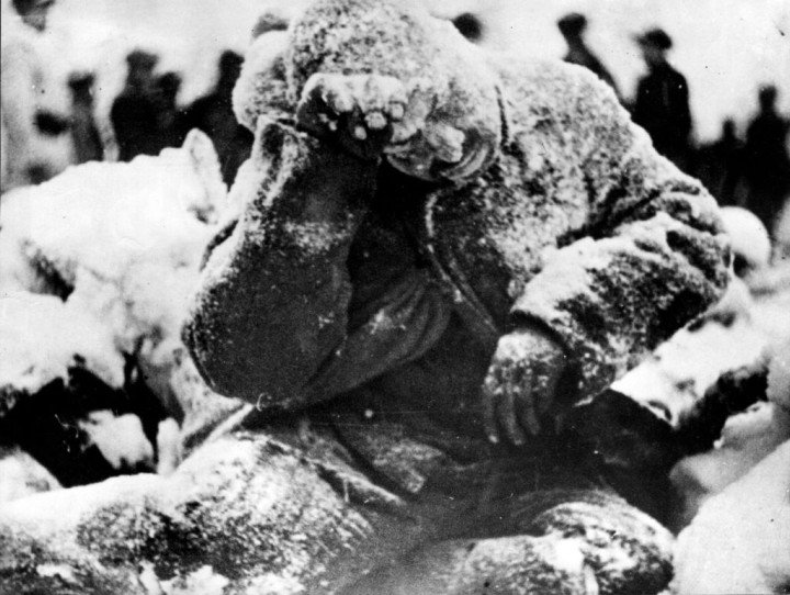 Un soldado ruso muere congelado minutos después de recibir un disparo de un francotirador finlandés. (Fuente: Getty) Un soldado ruso muere congelado minutos después de recibir un disparo de un francotirador finlandés. (Fuente: Getty)