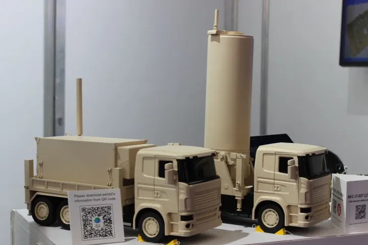 NEC LR-02T radar system model on display. (Source: Army Recognition)