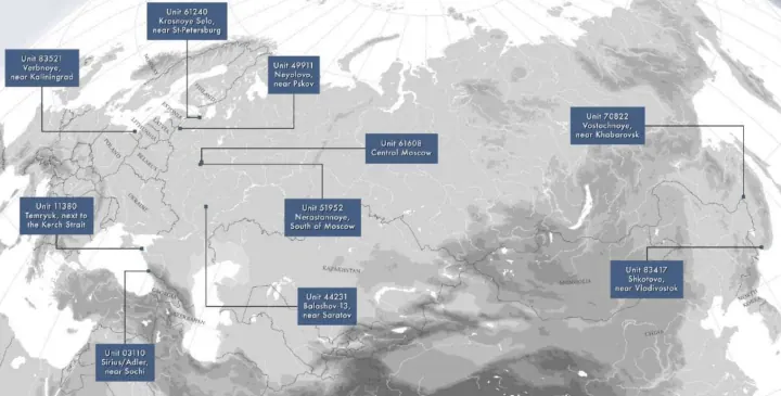 Signals Intelligence Sites Operated by FSB’s Center 16 Identified Across Russia. (Source: CheckFirst) Signals Intelligence Sites Operated by FSB’s Center 16 Identified Across Russia. (Source: CheckFirst)