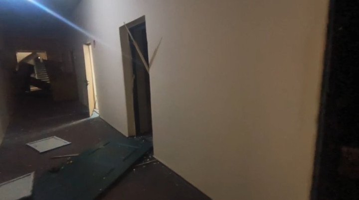 The windows and doors of the building were blown out. The editorial office of Suspilne Dnipro as a result of shelling of the city. November 17, 2025. (Source: Suspilne Dnipro)