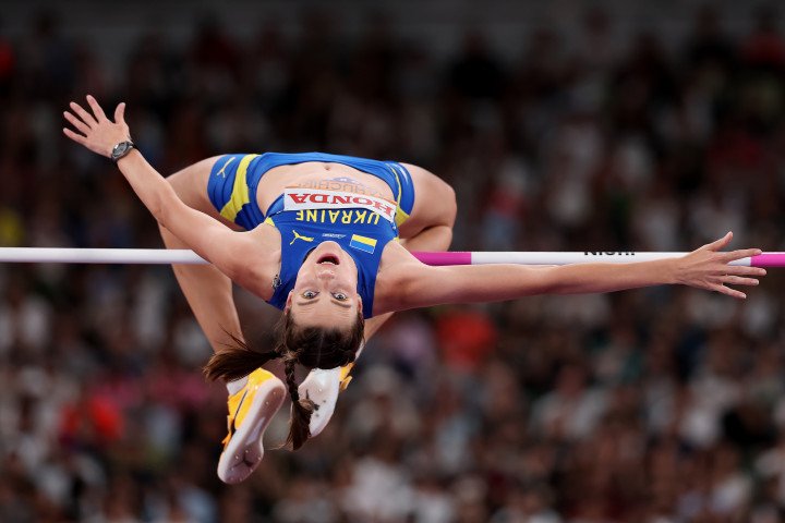Yaroslava Mahuchikh competes in the women’s high jump final at the World Athletics Championships in Tokyo, September 21, 2025. (Source: Getty Images)