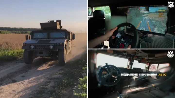A HMMWV converted into a remotely operated vehicle using Ukraine’s Kaban control system. (Source: Drone Fight Group) A HMMWV converted into a remotely operated vehicle using Ukraine’s Kaban control system. (Source: Drone Fight Group)