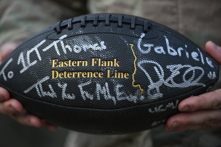 Riki Ellison, a New Zealand-American former NFL linebacker who played ten seasons and founder and chairman of the Missile Defense Advocacy Alliance, holds a ball after a live-fire demonstration at the Deba training grounds in Subcarpathian Voivodeship, Poland, on November 18, 2025. The exercise is part of Eastern Sentry enhanced vigilance efforts launched in response to recent drone incursions along NATO's eastern flank. (Photo by Artur Widak/NurPhoto via Getty Images) Riki Ellison, a New Zealand-American former NFL linebacker who played ten seasons and founder and chairman of the Missile Defense Advocacy Alliance, holds a ball after a live-fire demonstration at the Deba training grounds in Subcarpathian Voivodeship, Poland, on November 18, 2025. The exercise is part of Eastern Sentry enhanced vigilance efforts launched in response to recent drone incursions along NATO's eastern flank. (Photo by Artur Widak/NurPhoto via Getty Images)
