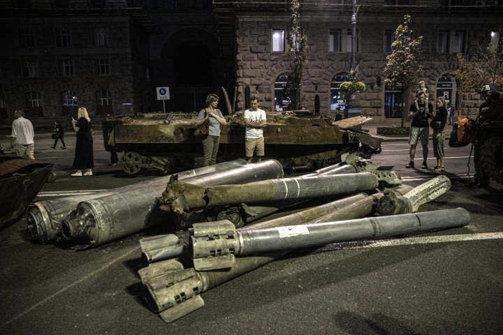 Russian tank and motor artillery systems, captured by Ukrainian forces exhibited in Kyiv (Source: Metin Aktas via Getty Images) Russian tank and motor artillery systems, captured by Ukrainian forces exhibited in Kyiv (Source: Metin Aktas via Getty Images)