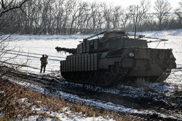 Ukrainian Leopard 1A5 tank crews conduct live-fire training during combat readiness exercises of the 44th Separate Mechanized Brigade in Ukraine on Feb. 5, 2025. (Source: Getty Images) Ukrainian Leopard 1A5 tank crews conduct live-fire training during combat readiness exercises of the 44th Separate Mechanized Brigade in Ukraine on Feb. 5, 2025. (Source: Getty Images)