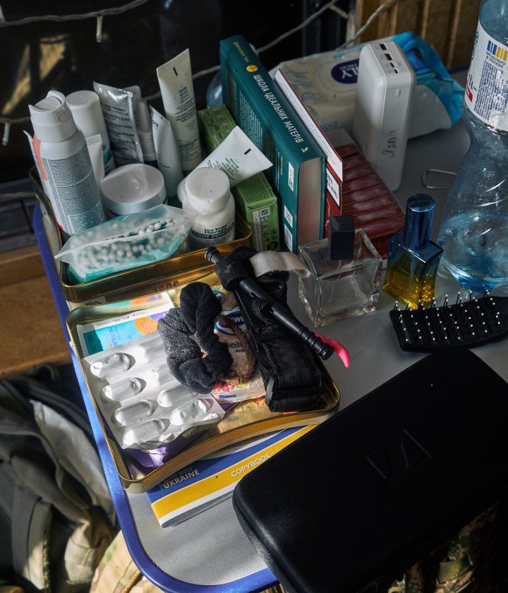 Personal stuff lying on the table in Kep’s room, Kharkiv region, July, 2025. (Source: Joshua Olley) Personal stuff lying on the table in Kep’s room, Kharkiv region, July, 2025. (Source: Joshua Olley)