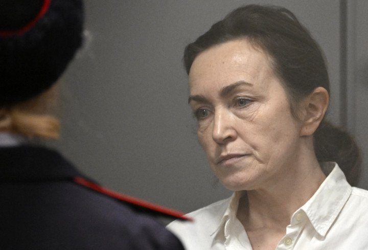 Alsu Kurmasheva attends a hearing on the extention of her pre-trial detention, at the Sovetski court in Kazan on April 1, 2024. (Source: Getty Images)