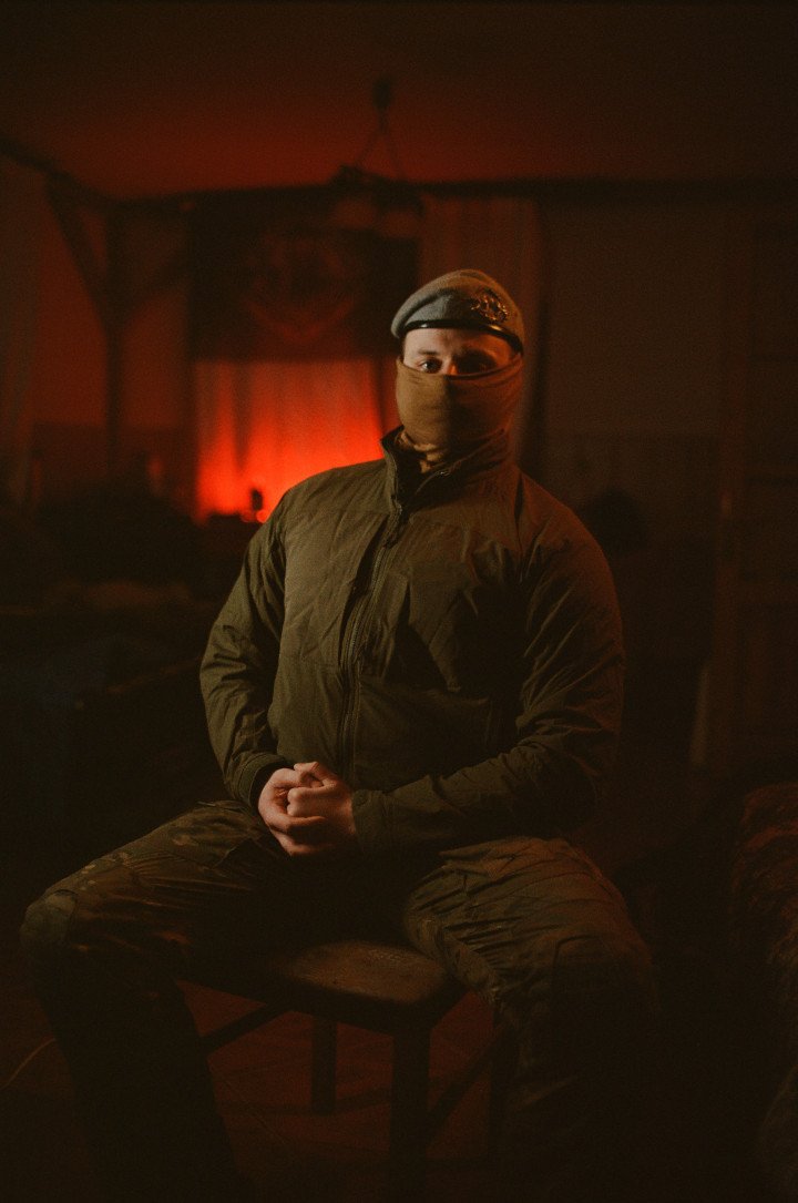 Call sign “Linguist,” an operator in the battalion who survived severe disease and continues to fight, poses for a portrait. March 2026. Photo by Joshua Olley / UNITED24 Media.