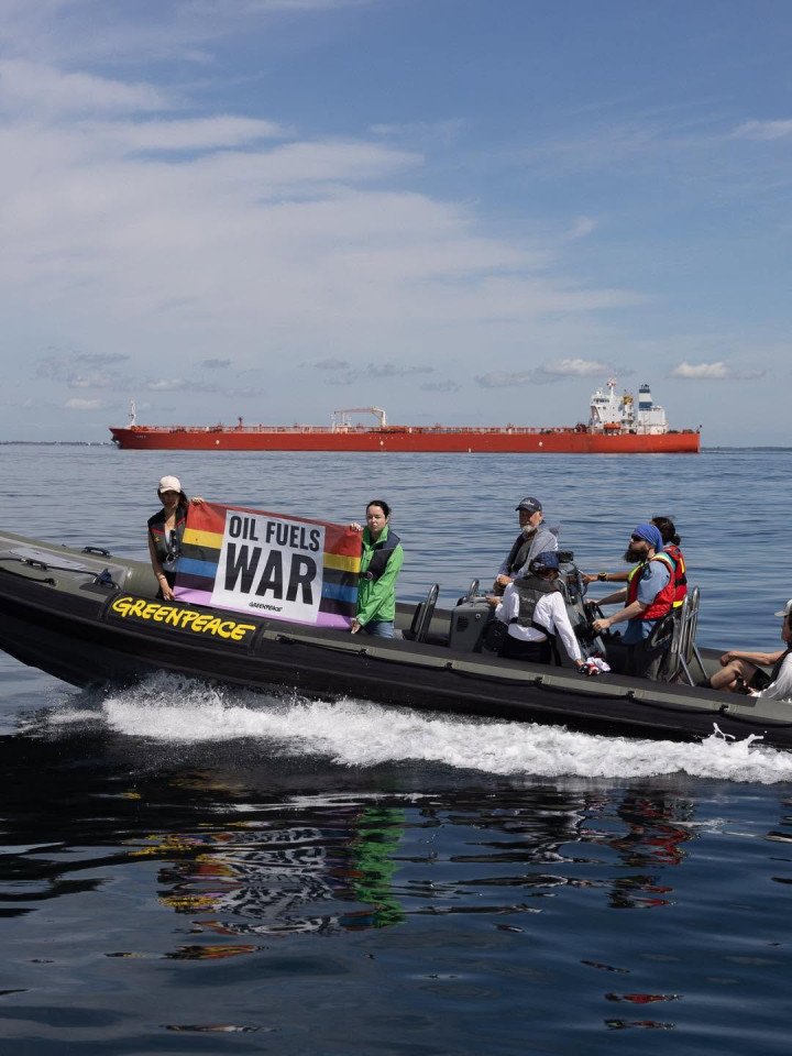 Sanctioned shadow fleet tanker Kira K transporting Russian crude through the Baltic Sea. (Source: Greenpeace) Sanctioned shadow fleet tanker Kira K transporting Russian crude through the Baltic Sea. (Source: Greenpeace)