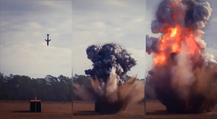 Prueba de fuego real del Rusty Dagger capturada en la Base de la Fuerza Aérea de Eglin, el 22 de enero de 2025. (Foto: Fuerza Aérea de EE. UU./Samuel King Jr.)