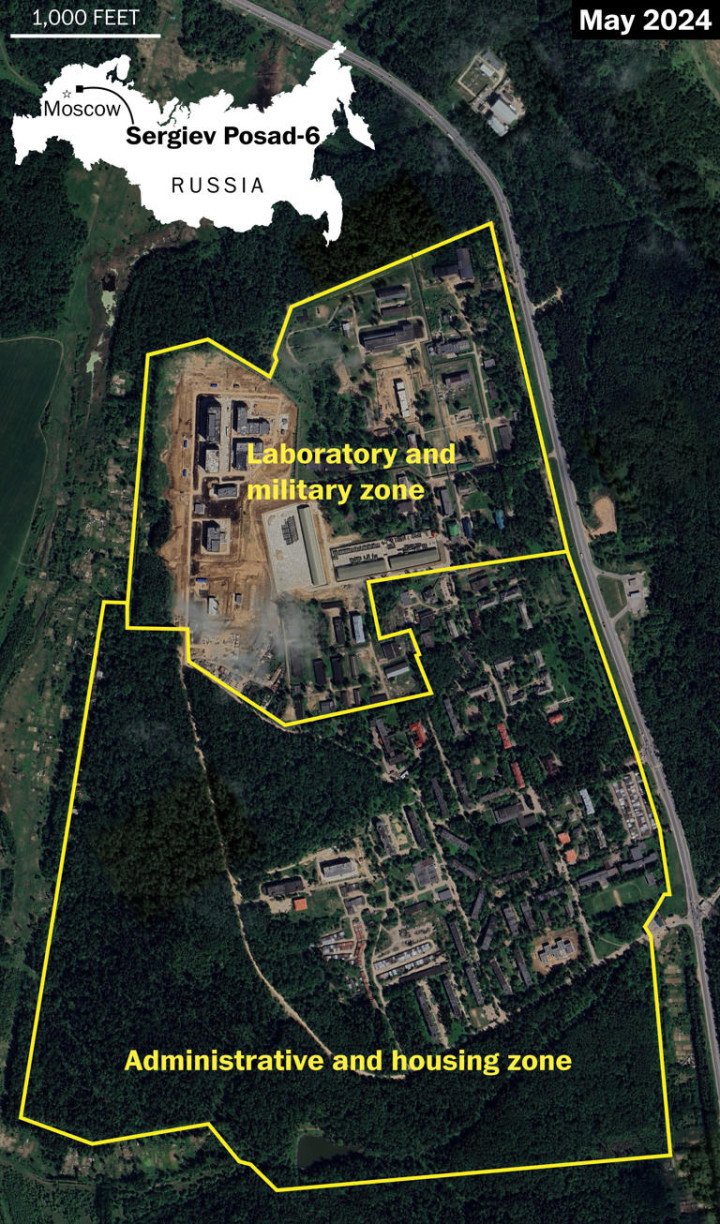 Satellite imagery reveals significant construction and expansion at the restricted military facility Sergiyev Posad-6. (Source: The Washington Post) Satellite imagery reveals significant construction and expansion at the restricted military facility Sergiyev Posad-6. (Source: The Washington Post)