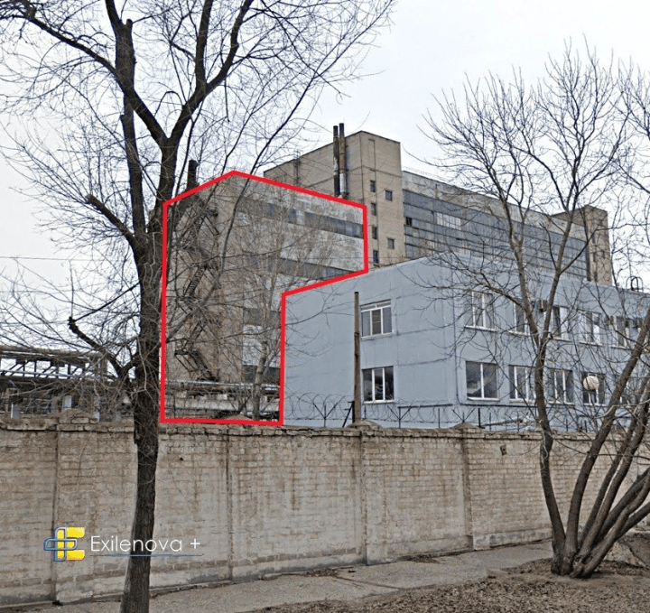 A section of the Volgogradpromproekt chemical plant in Volgograd highlighted in red. (Source: Exilenova+)