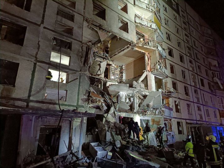 The aftermath of a strike on a residential building in Kharkiv. (Source: Oleh Syniehubov) The aftermath of a strike on a residential building in Kharkiv. (Source: Oleh Syniehubov)