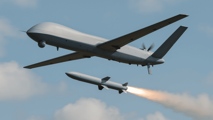 Illustration of a Russian Orion unmanned aerial vehicle launching an S8000 “Banderol” cruise missile. (Photo: open source) Illustration of a Russian Orion unmanned aerial vehicle launching an S8000 “Banderol” cruise missile.